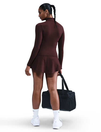 Nike One Fitted Dri-FIT Full-Zip Jacket - Burgundy Crush/Whiteimage4- The Sports Edit
