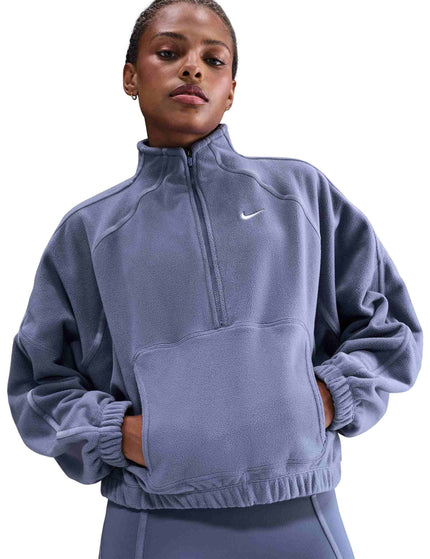 Nike One Therma-FIT Polar Half-Zip Top - World Indigo/Whiteimage1- The Sports Edit