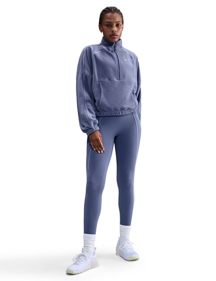 Nike One Therma-FIT Polar Half-Zip Top - World Indigo/Whiteimage3- The Sports Edit