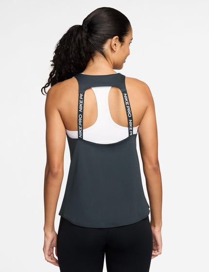 Nike Pro Dri-FIT Tank Top - Seaweed/Whiteimage2- The Sports Edit