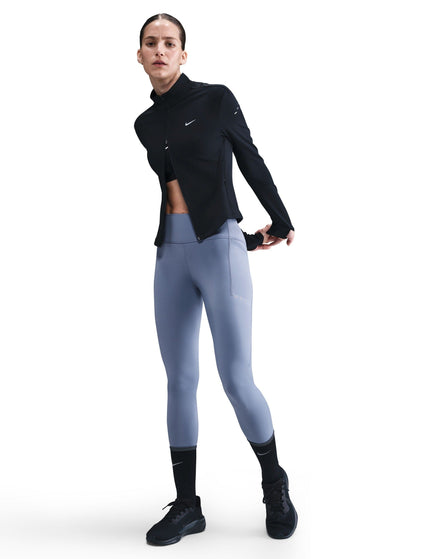 Nike Swift High Waisted 7/8 Running Leggings with Pockets - World Indigo/Reflective Silverimage5- The Sports Edit