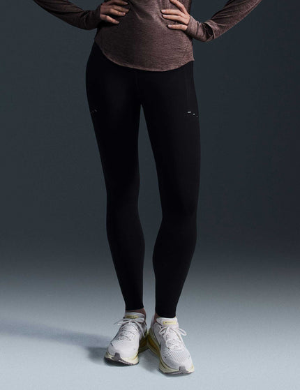 Nike Swift High Waisted 7/8 Running Leggings with Pockets - Black/Reflective Silverimage1- The Sports Edit