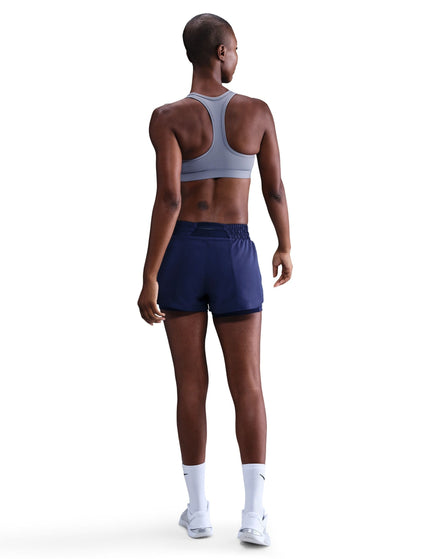 Nike Swoosh Medium Support Bra - World Indigo/Whiteimage4- The Sports Edit