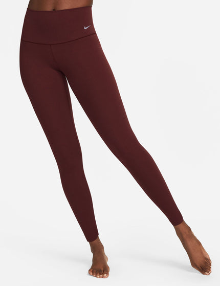 Nike Zenvy High Waisted Leggings - Burgundy Crush/Blackimage1- The Sports Edit