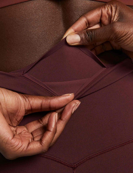 Nike Zenvy High Waisted Leggings - Burgundy Crush/Blackimage6- The Sports Edit