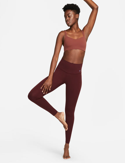 Nike Zenvy High Waisted Leggings - Burgundy Crush/Blackimage8- The Sports Edit