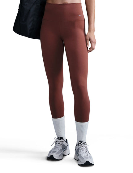 Nike Zenvy High Waisted 7/8 Leggings - Red Sepia/Blackimage1- The Sports Edit