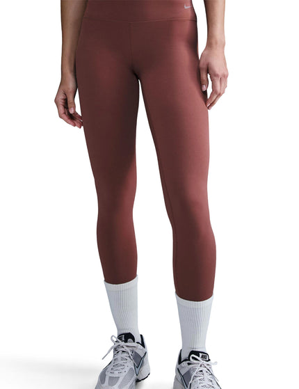 Nike Zenvy High Waisted 7/8 Leggings - Red Sepia/Blackimage3- The Sports Edit