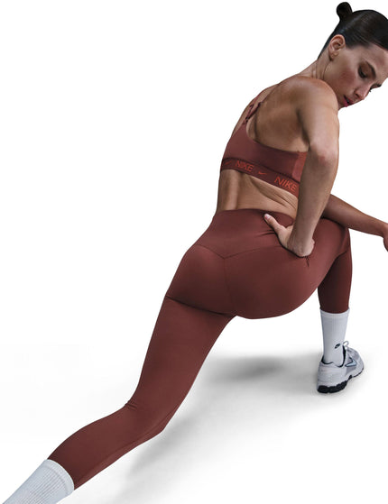 Nike Zenvy High Waisted 7/8 Leggings - Red Sepia/Blackimage4- The Sports Edit