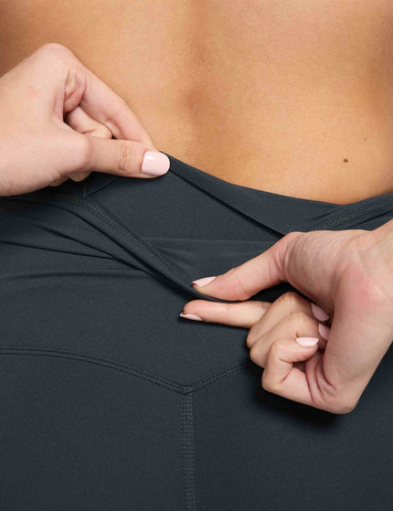Nike Zenvy High Waisted Flared Leggings - Seaweed/Blackimage3- The Sports Edit