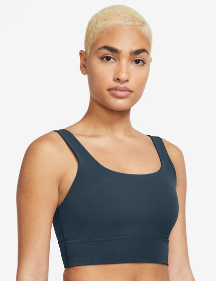 Nike Zenvy Longline Bra - Armory Navy/Whiteimage1- The Sports Edit