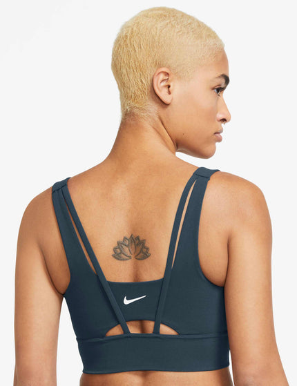 Nike Zenvy Longline Bra - Armory Navy/Whiteimage2- The Sports Edit