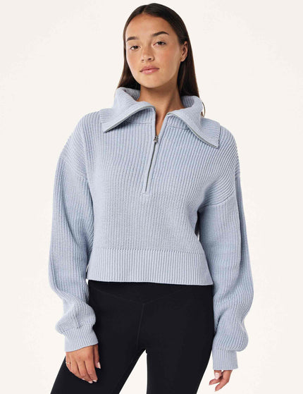 PE Nation High Season Zip Neck Knit - Ice Blueimage1- The Sports Edit