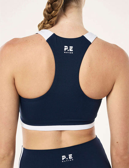 PE Nation Highgate Sports Bra - Dark Navy/Optic Whiteimage5- The Sports Edit