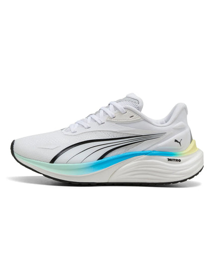 PUMA Electrify NITRO 4 Running Shoes - White/Mint Melt/Speed Blueimage2- The Sports Edit