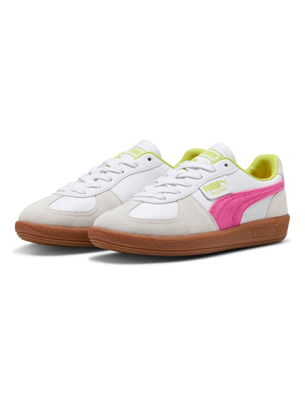 PUMA Palermo Leather Sneakers - White/Fluro Pinkimage2- The Sports Edit