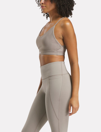 Reebok Lux Strappy Sports Bra - Gritty Greyimage2- The Sports Edit