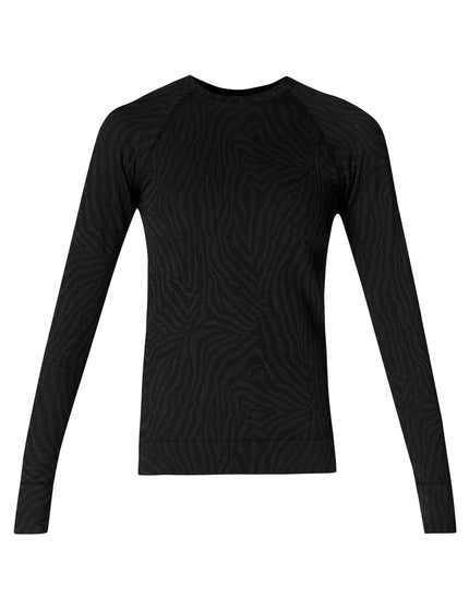 Sweaty Betty Animal Crew Neck Base Layer Top - Black Zebra Lines Jacquardimage6- The Sports Edit