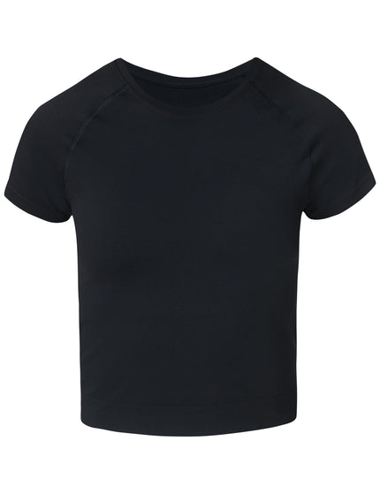Sweaty Betty Athlete Crop Seamless Workout T-Shirt - Blackimage8- The Sports Edit