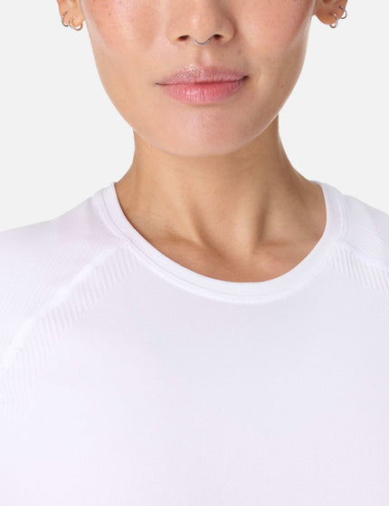 Sweaty Betty Athlete Crop Seamless Workout T-Shirt - Whiteimage3- The Sports Edit
