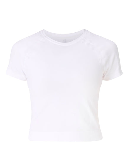 Sweaty Betty Athlete Crop Seamless Workout T-Shirt - Whiteimage6- The Sports Edit