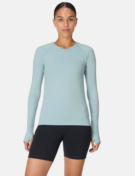 Sweaty Betty Athlete Seamless Workout Long Sleeve Top - Vapour Blueimage1- The Sports Edit