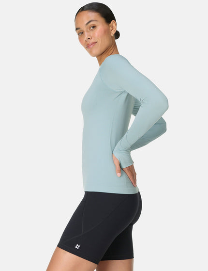 Sweaty Betty Athlete Seamless Workout Long Sleeve Top - Vapour Blueimage2- The Sports Edit