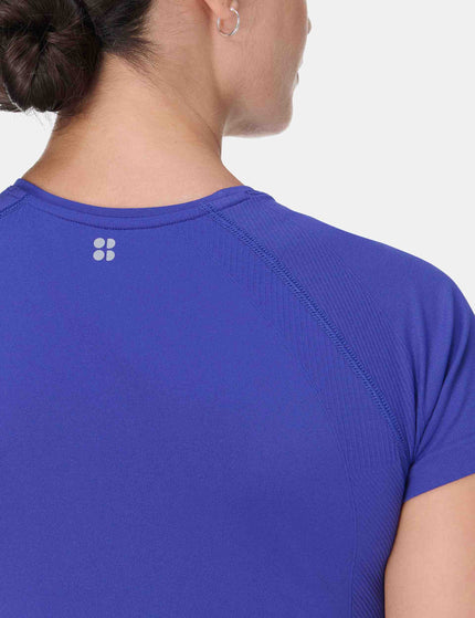 Sweaty Betty Athlete Seamless Workout T-Shirt - Rich Blueimage4- The Sports Edit