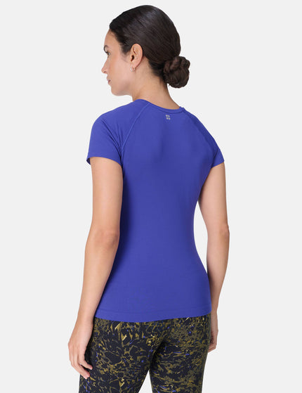 Sweaty Betty Athlete Seamless Workout T-Shirt - Rich Blueimage2- The Sports Edit