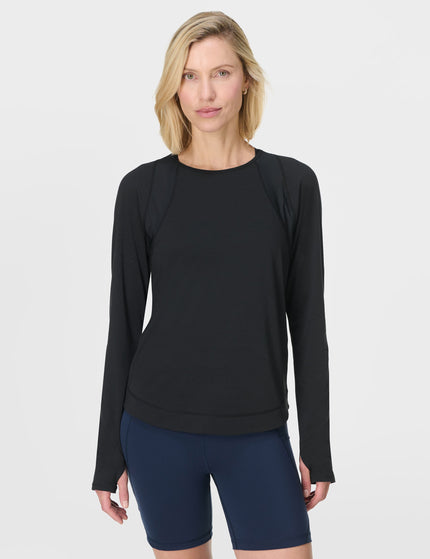 Sweaty Betty Breathe Easy Mesh Long Sleeve Top - Blackimage1- The Sports Edit