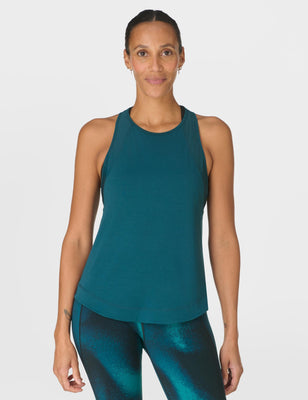 Breathe Easy Mesh Run Vest Top - Deep Green