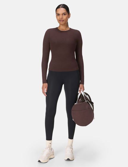 Sweaty Betty Essential Sculpt Long Sleeve Top - Sable Brownimage6- The Sports Edit
