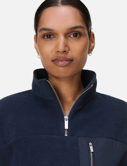 Sweaty Betty Mallow Half Zip Pullover - Navy Blueimage3- The Sports Edit