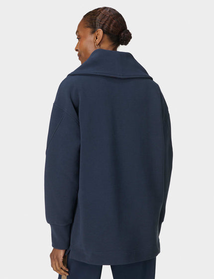 Sweaty Betty Peaceful Rib Half Zip Sweatshirt - Navy Blueimage2- The Sports Edit