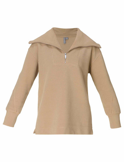Sweaty Betty Peaceful Rib Half Zip Sweatshirt - Sepia Brownimage8- The Sports Edit