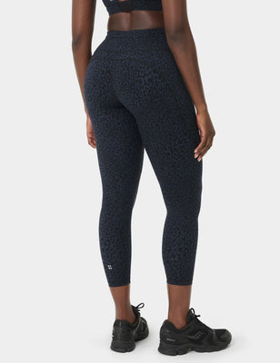 Power 7/8 Gym Leggings - Blue Halftone Leopard Print