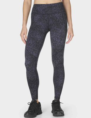 Power Reflective Gym Leggings - Black Star Reflective Print
