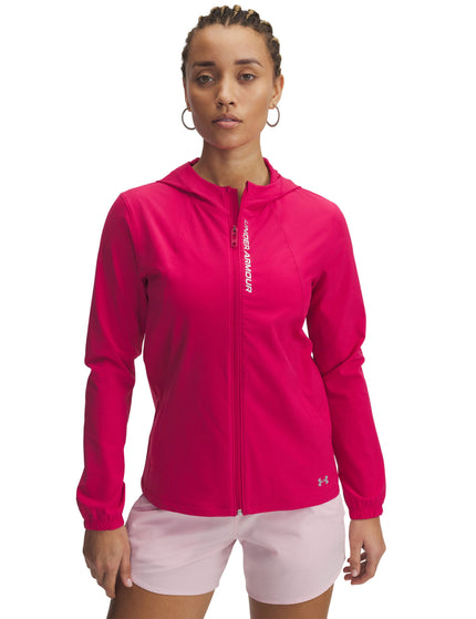 Under Armour OutRun The Storm Jacket - Shaded Fuchsia/Reflectiveimage1- The Sports Edit