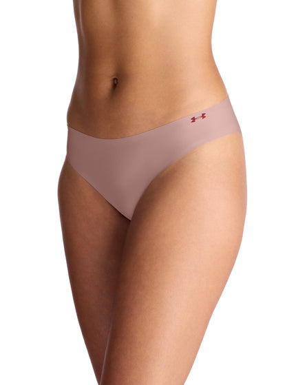 Under Armour Pure Stretch 3-Pack No Show Bikini - Tourmaline Pink/Fuchsia Dusk/Dark Maroonimage3- The Sports Edit