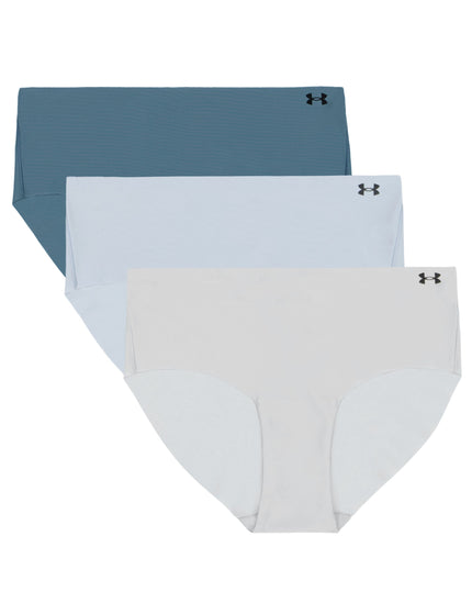 Under Armour Pure Stretch 3-Pack No Show Hipster - Blue Calm/Blue Smoke/Halo Greyimage1- The Sports Edit