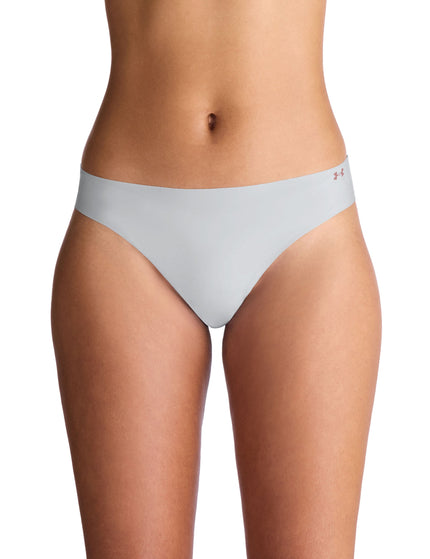 Under Armour Pure Stretch 3-Pack No Show Thong - Halo Grey/Tourmaline Pink/Maroon Mistimage2- The Sports Edit
