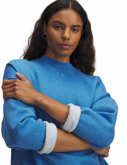 Under Armour Rival Fleece Oversized Crew - Blue Atlantis/Light Heatherimage3- The Sports Edit