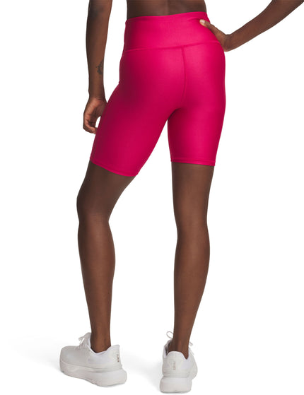 Under Armour Tech Bike Shorts - Shaded Fuchsia/Whiteimage2- The Sports Edit