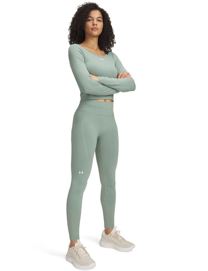 Under Armour Train Seamless Leggings - Silica Green/Whiteimage3- The Sports Edit